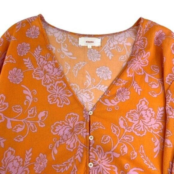 NWOT Xirena Orange Mykah Floral Maxi Dress - Picture 3 of 8